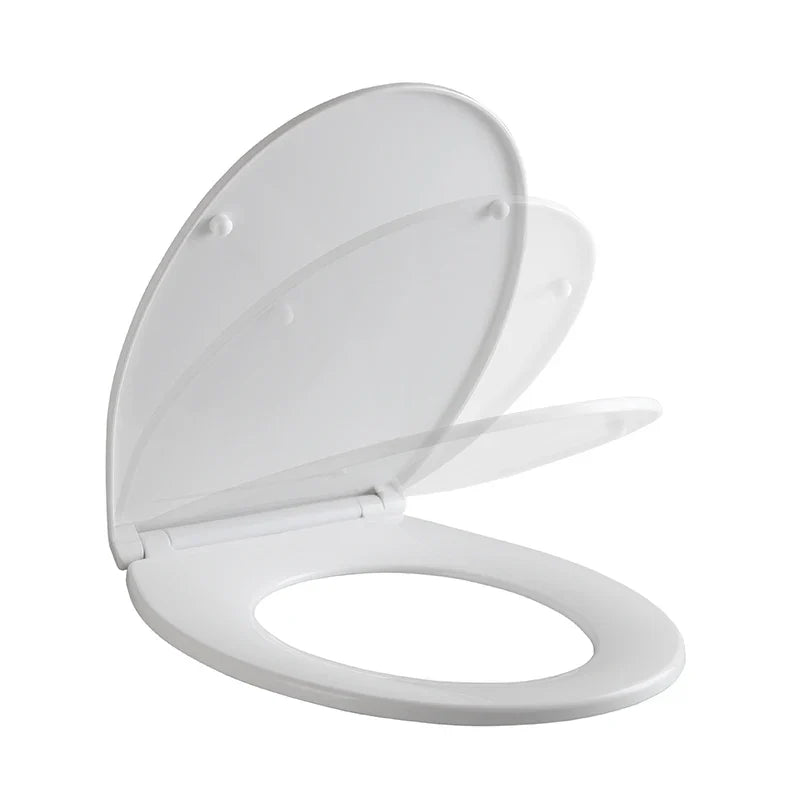 HKM-096979 Soft Closing Round PP Toilet Seat Cover - Modern Plastic Closed Front Design