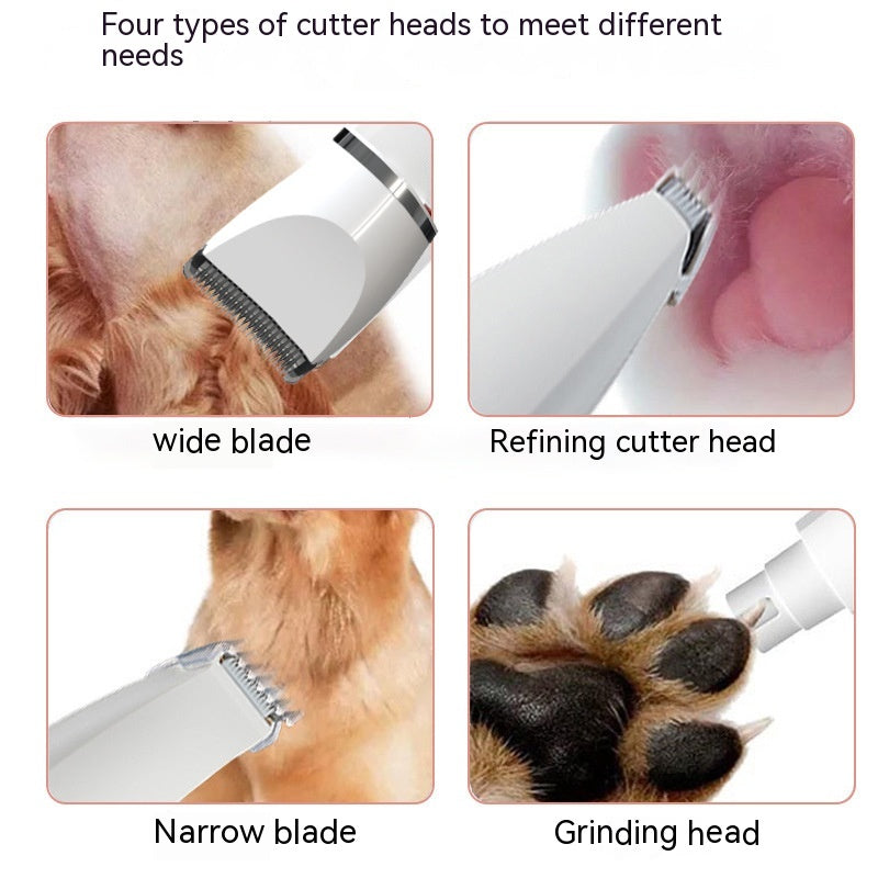 HKM-0970557 4 In 1 Electric Pet Shaver with USB Charging and 4 Attachments for Grooming