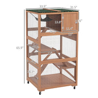 HKM-0970813 Outdoor Cat Enclosure with Hammock and Ramp on Wheels - Fits Multiple Cats