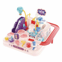 HKM-097107 Big Adventure Fun Track Car Toy Set for Kids - Educational Slot Rail Vehicle Parking Lot