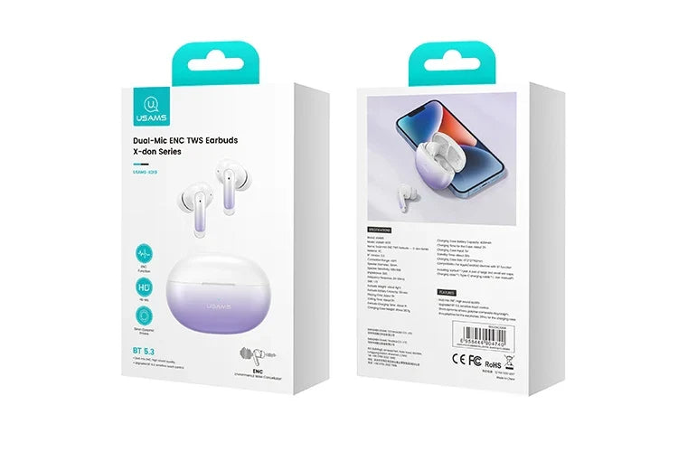 HKM-097107 Ultra-Mini BT5.3 Wireless TWS Earbuds for Apple and Android Devices