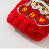 HKM-0971325 Lunar New Year Lion Dance Pet Vest for Small Dogs and Cats - Cozy Fleece Coat with Leash Ring