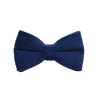 HKM-0972349 Navy Blue Corduroy Five-Piece Pet Accessory Set: Collar, Leash, Bow, Vest, Poop Bag