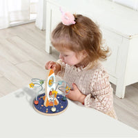 HKM-097235 Montessori Wooden Beads Maze Toy - Multifunctional Rocket-Shaped Educational Activity for Preschool Learning