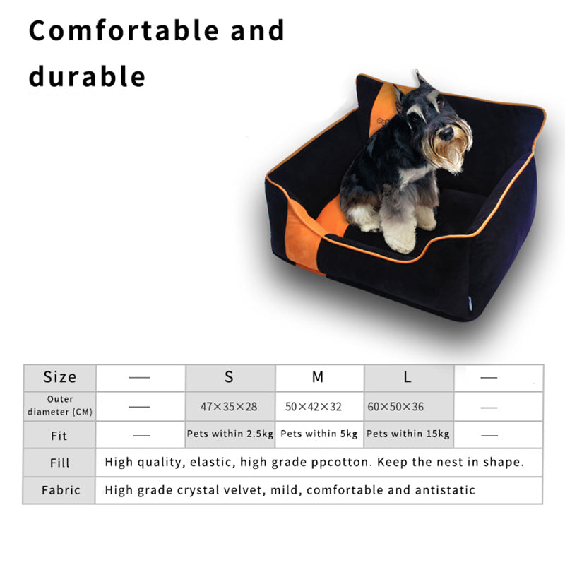 HKM-0972605 Detachable and Washable Kennel for Small Dogs - Soft Crystal Velvet Cover with Comfortable PP Cotton Cushion
