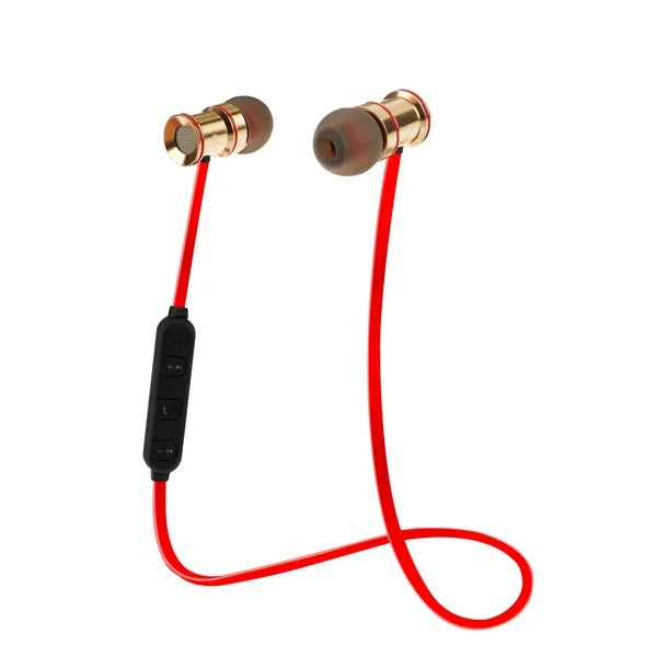 HKM-097299 Wireless In-Ear Stereo Headphones for Sports - Sweat-proof Design, 5 Hours Playtime, IPX4 Waterproof, Red Color