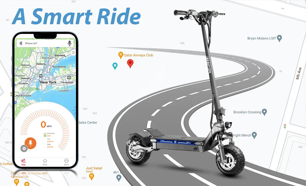 HKM-097299 YUME Swift 250W Foldable Electric Scooter - 60km Range, 10-Inch All-Terrain Tires, App Control, Waterproof
