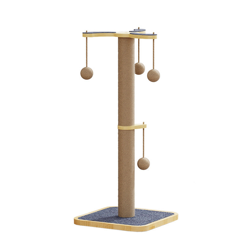 HKM-0973373 Windmill Hanging Ball Cat Toy – Scratch-Resistant Climbing Frame with Pine and Carpet Leather