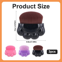 HKM-0974013 Pet Paw Balm Brush Set - 3 Pack for Dogs and Cats, Soft Fiber Brush with Cute Paw Design, Ideal for Paw Care and Skincare
