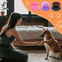 HKM-0974013 Pet Paw Balm Brush Set - 3 Pack for Dogs and Cats, Soft Fiber Brush with Cute Paw Design, Ideal for Paw Care and Skincare