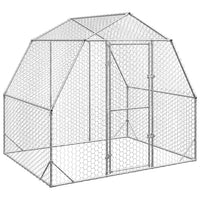 HKM-0974141 Galvanized Steel Chicken Coop - Spacious 2.5x2x2.25 m Run for Chickens and Small Animals