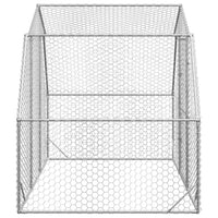 HKM-0974141 Galvanized Steel Chicken Coop - Spacious 2.5x2x2.25 m Run for Chickens and Small Animals