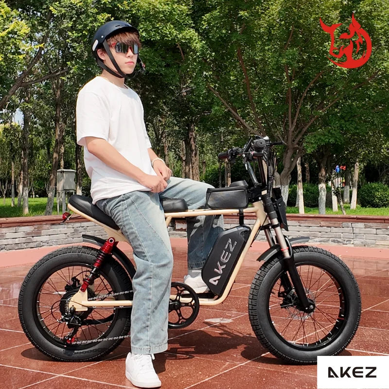 HKM-097427 750W Electric City Bicycle with 18Ah Lithium Battery, 20-Inch Tires, 7-Speed Gears, and Full Suspension