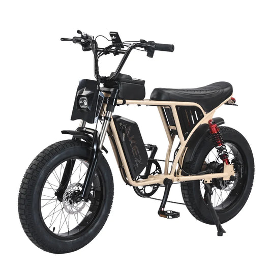 HKM-097427 750W Electric City Bicycle with 18Ah Lithium Battery, 20-Inch Tires, 7-Speed Gears, and Full Suspension