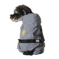 HKM-0974909 Reflective Waterproof Pet Raincoat for Dogs and Cats in Gray - Available in Multiple Sizes