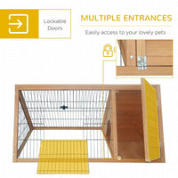 HKM-0976189 Wooden A-Frame Outdoor Rabbit Cage with Ventilation and Easy Access, 46" x 24"