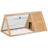 HKM-0976189 Wooden A-Frame Outdoor Rabbit Cage with Ventilation and Easy Access, 46" x 24"
