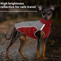 HKM-0978109 Windproof Pet Winter Clothes for Medium and Large Dogs, Cotton Material in Black, Blue, Red, Navy Blue, Sizes XL-6XL
