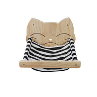 HKM-0978493 Solid Wood Cat Scratching Board with Sisal Column and Hammock - Fashion Minimalist Design
