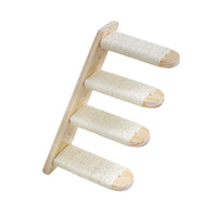 HKM-0978493 Solid Wood Cat Scratching Board with Sisal Column and Hammock - Fashion Minimalist Design