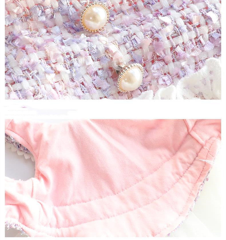 HKM-0978877 Fragrant Lace Tutu Skirt for Small Dogs, Warm Cotton Lining, Various Sizes in Beige, Pink, and Purple