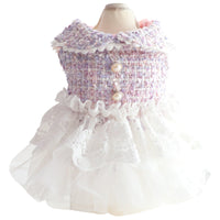 HKM-0978877 Fragrant Lace Tutu Skirt for Small Dogs, Warm Cotton Lining, Various Sizes in Beige, Pink, and Purple