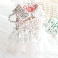 HKM-0978877 Fragrant Lace Tutu Skirt for Small Dogs, Warm Cotton Lining, Various Sizes in Beige, Pink, and Purple