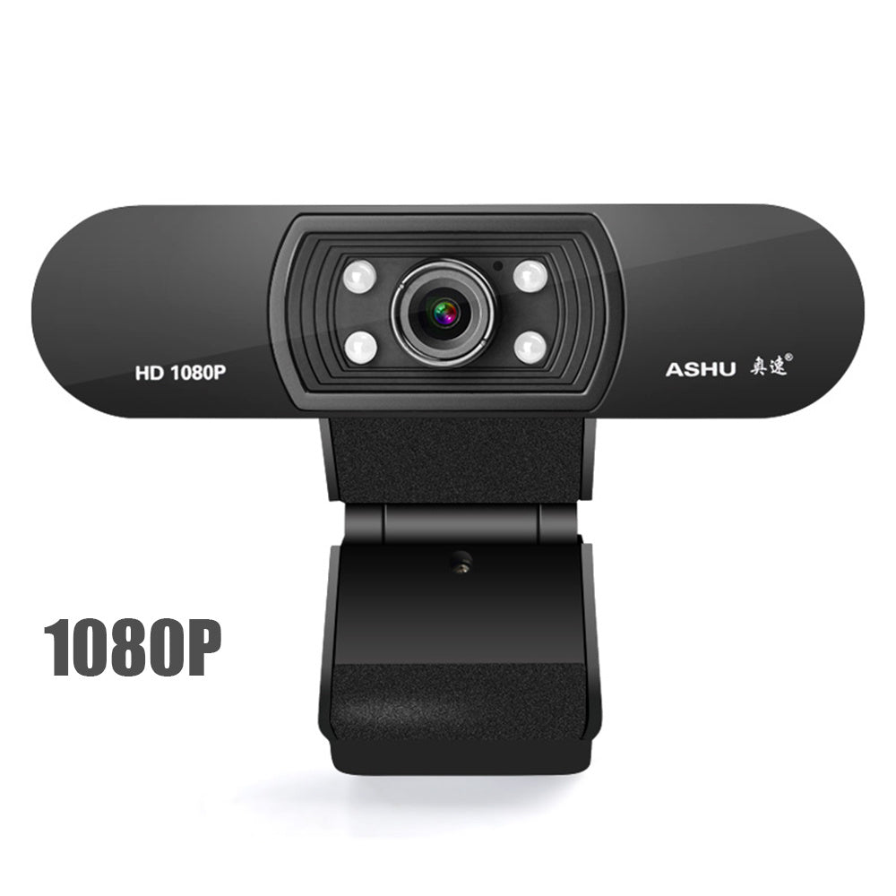 HKM-097939 HD Webcam with Built-In Microphone, 1920x1080 Resolution, Adjustable Focus, Compatible with Multiple Platforms