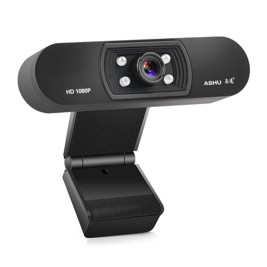 HKM-097939 HD Webcam with Built-In Microphone, 1920x1080 Resolution, Adjustable Focus, Compatible with Multiple Platforms