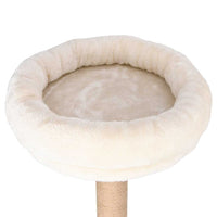 HKM-0981565 Cat Tree with Luxurious Cushion and Seagrass Scratching Posts - 148cm Beige Play Center for Cats