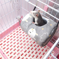 HKM-0982333 Warm Cotton Squirrel Sleeping Bag Nest in Canvas with Leopard Print, Owl, and Gray Bunny Designs