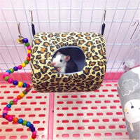 HKM-0982333 Warm Cotton Squirrel Sleeping Bag Nest in Canvas with Leopard Print, Owl, and Gray Bunny Designs
