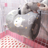 HKM-0982333 Warm Cotton Squirrel Sleeping Bag Nest in Canvas with Leopard Print, Owl, and Gray Bunny Designs