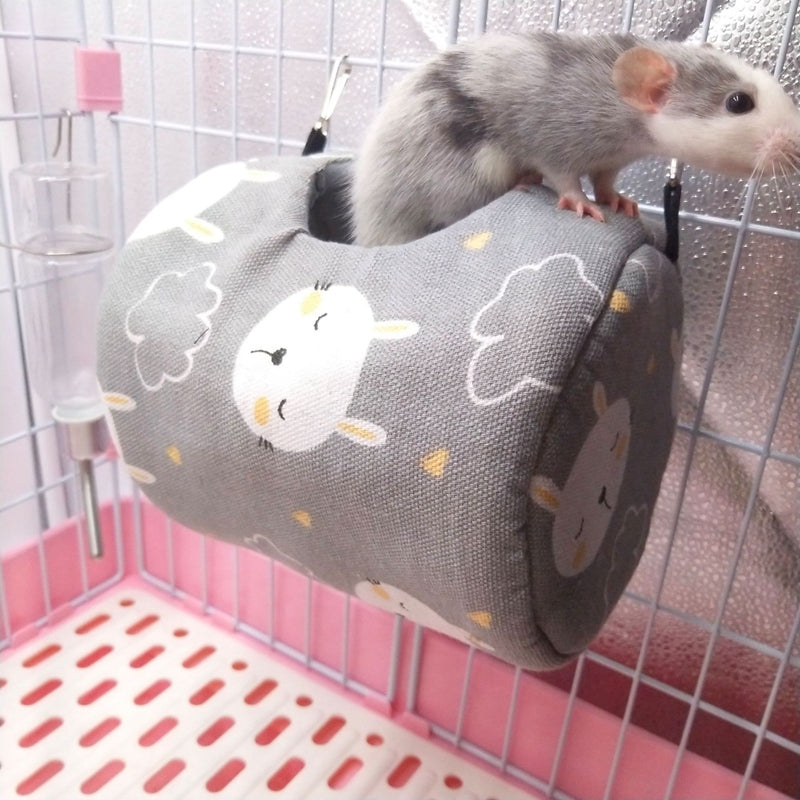 HKM-0982333 Warm Cotton Squirrel Sleeping Bag Nest in Canvas with Leopard Print, Owl, and Gray Bunny Designs