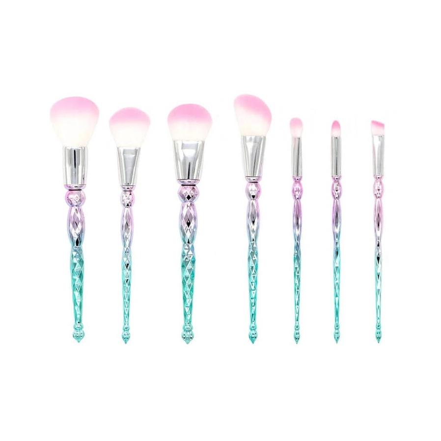 HKM-098323 7-Piece Portable Makeup Brush Set with Rayon Bristles and Plastic Handles