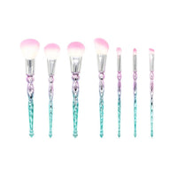 HKM-098323 7-Piece Portable Makeup Brush Set with Rayon Bristles and Plastic Handles