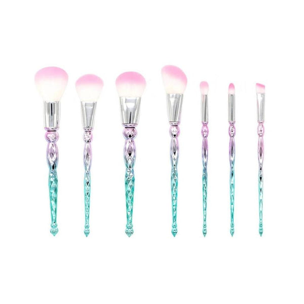 HKM-098323 7-Piece Portable Makeup Brush Set with Rayon Bristles and Plastic Handles