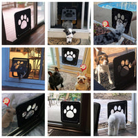 HKM-0983741 Lockable Plastic Pet Door for Screens and Windows - Durable ABS Material, Easy Access for Dogs and Cats, Black