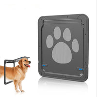 HKM-0983741 Lockable Plastic Pet Door for Screens and Windows - Durable ABS Material, Easy Access for Dogs and Cats, Black