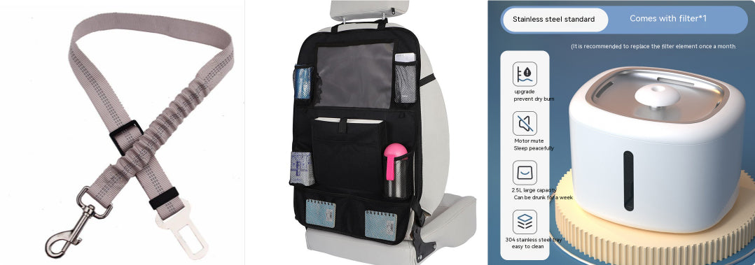 HKM-0984125 Automatic Pet Water Dispenser with Circulation and Optional LED Lights, Stainless Steel or PP Material