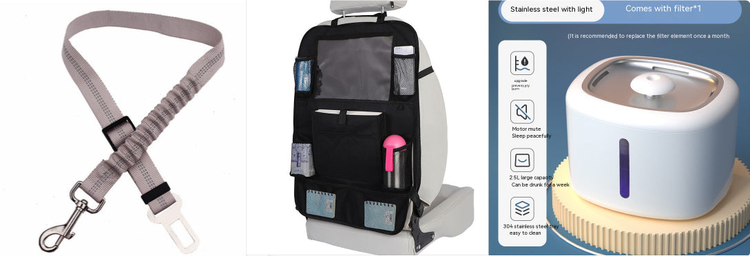 HKM-0984125 Automatic Pet Water Dispenser with Circulation and Optional LED Lights, Stainless Steel or PP Material