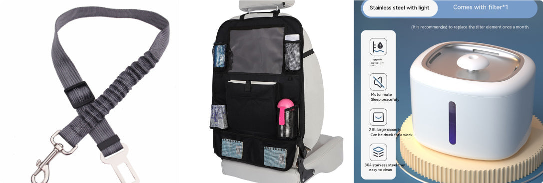 HKM-0984125 Automatic Pet Water Dispenser with Circulation and Optional LED Lights, Stainless Steel or PP Material