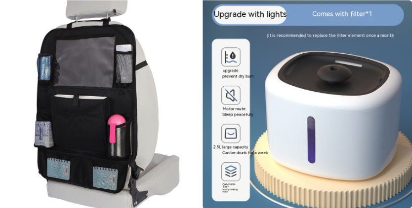HKM-0984125 Automatic Pet Water Dispenser with Circulation and Optional LED Lights, Stainless Steel or PP Material