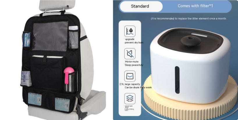HKM-0984125 Automatic Pet Water Dispenser with Circulation and Optional LED Lights, Stainless Steel or PP Material