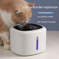 HKM-0984125 Automatic Pet Water Dispenser with Circulation and Optional LED Lights, Stainless Steel or PP Material