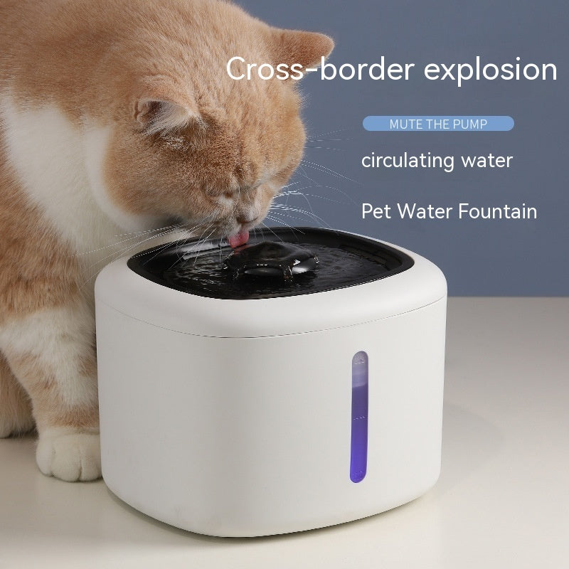 HKM-0984125 Automatic Pet Water Dispenser with Circulation and Optional LED Lights, Stainless Steel or PP Material