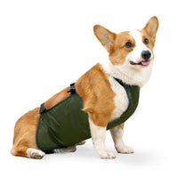 HKM-0984637 Water-Resistant Dog Apron in Gray and Army Green, Sizes S to XXL, Casual Style Pet Clothing