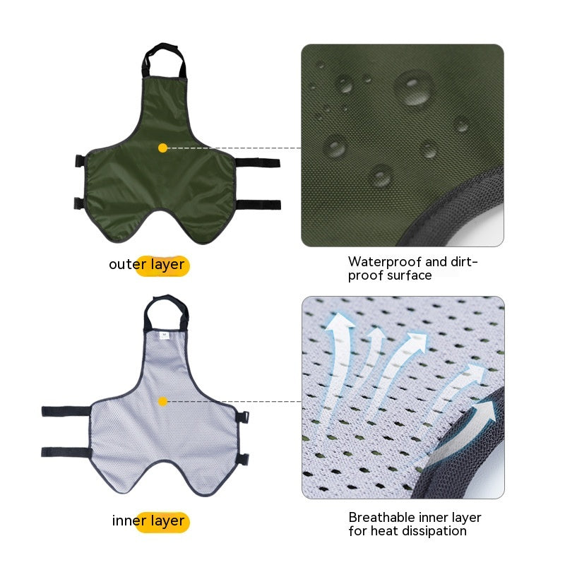 HKM-0984637 Water-Resistant Dog Apron in Gray and Army Green, Sizes S to XXL, Casual Style Pet Clothing