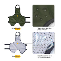 HKM-0984637 Water-Resistant Dog Apron in Gray and Army Green, Sizes S to XXL, Casual Style Pet Clothing