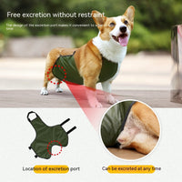 HKM-0984637 Water-Resistant Dog Apron in Gray and Army Green, Sizes S to XXL, Casual Style Pet Clothing